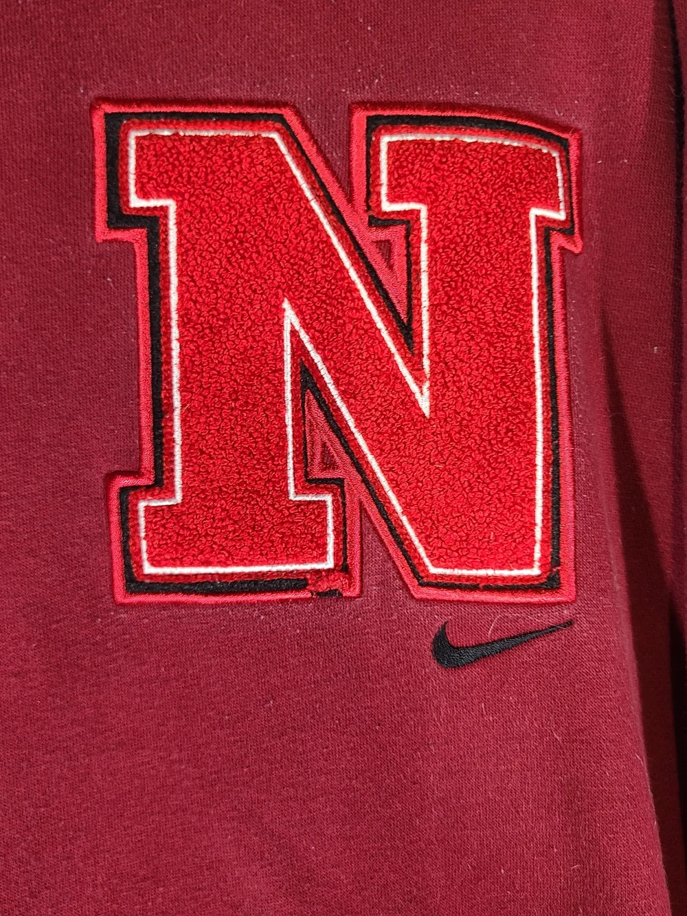 Nike Nebraska Cornhuskers Hoodie Mens XL Red Chenille Varsity N Pullover hoodie
